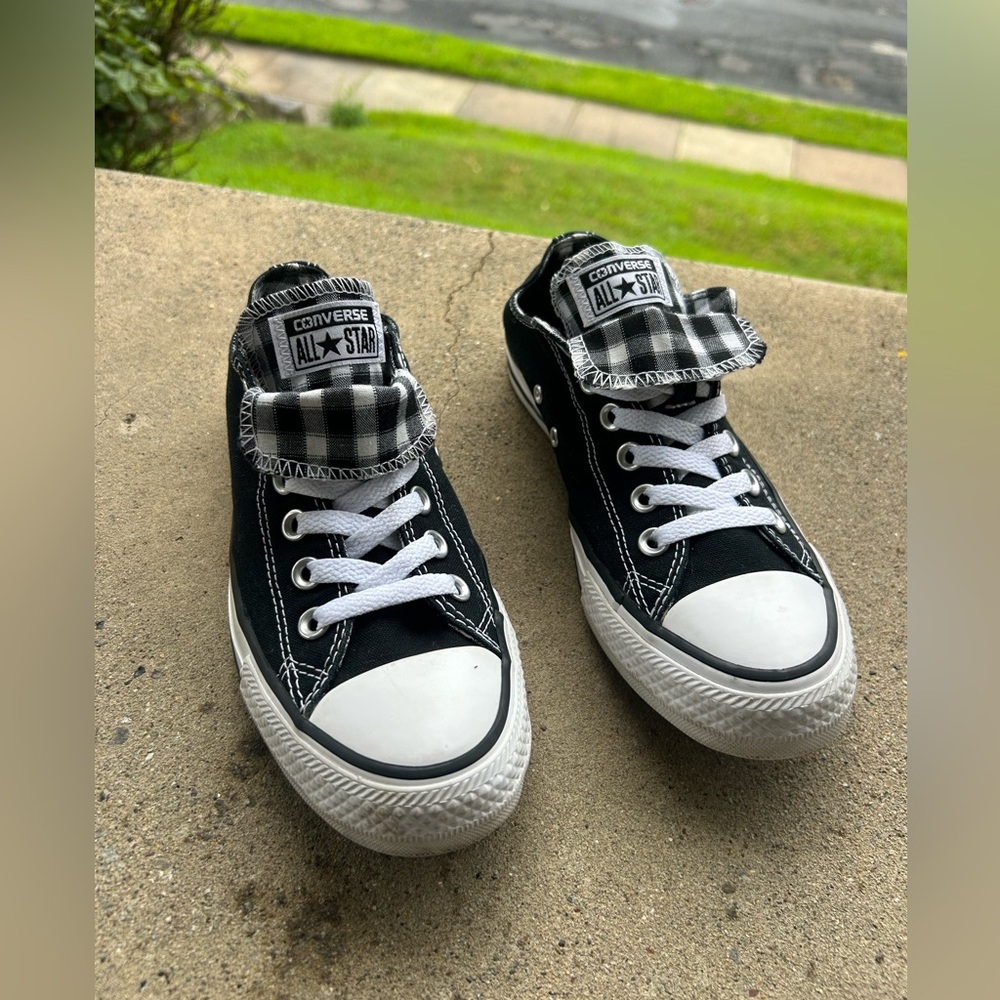 Converse CTAS Black canvas double tongue Sneakers. Women’s 7 - Picture 3 of 7
